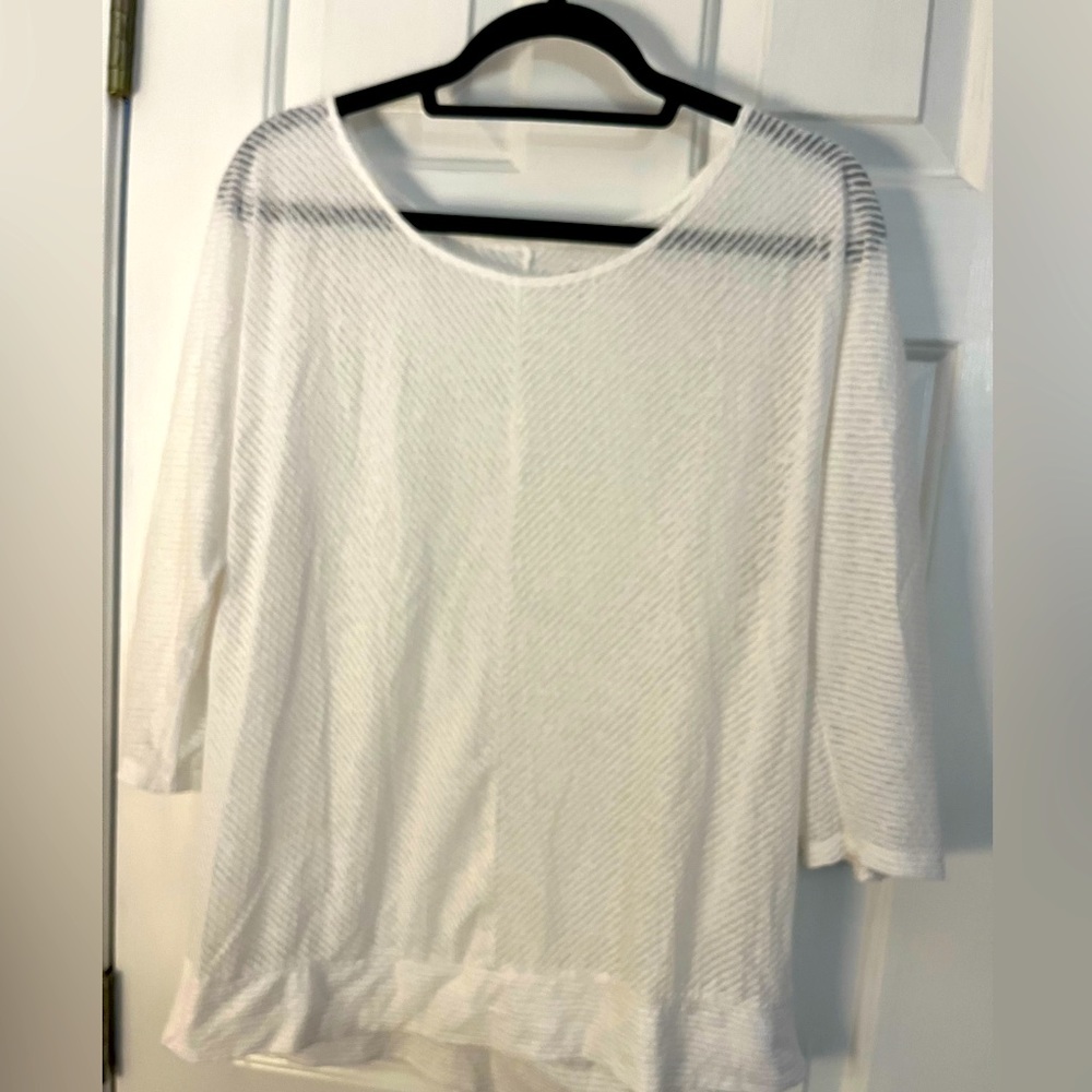 Loft sheer white top